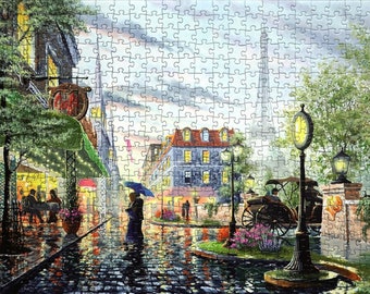 Jigsaw Puzzle Adults 2000 Pieces, Christmas Jigsaw Puzzle, 2000 Piece Jigsaw Puzzles, Rainy Day Paris Puzzle Lover Gift, Puzzle Gift for Her