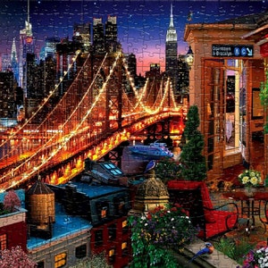 Puzzle Brooklyn Rooftop 1500 elementów, prezent dla matki, puzzle New York, trudne puzzle, puzzle 1500 elementów, prezent dla miłośnika puzzli