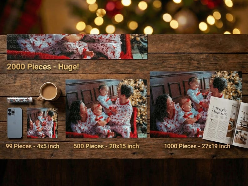 Personalized Puzzle Anniversary Gift - Custom Jigsaw Puzzle from Photo - Picture Puzzle for Couples - Gift for Husband - Gift for Wife image 6