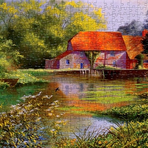 Puzzle for Adults, Green Garden Jigsaw Puzzle 1000 Pieces, Christmas Gifts, Holiday Gifts, Xmas Gifts Contemporary Art Puzzle Family Puzzle