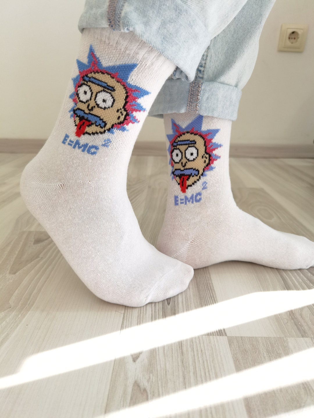 Rick and Morty Socks, Crazy Rick Socks, Cartoon Socks, Christmas Gift, Original Gift Pack
