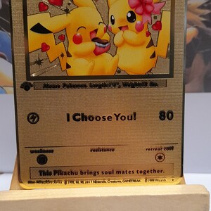 Pokémon Eevee I Choose You METAL GOLD CARD Collectible/Gift/Display