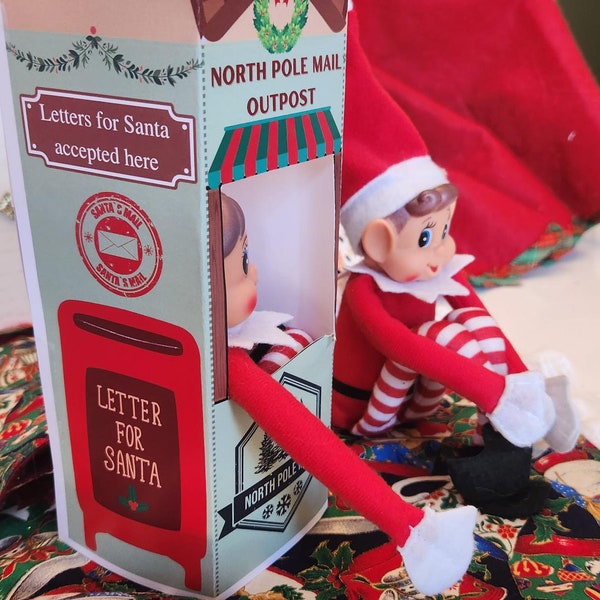 North Pole Mail, Christmas elf mail box prop, Santa mailbox, Christmas mail, North pole mailbox, Letters to Santa, Elf prop, Elf letters