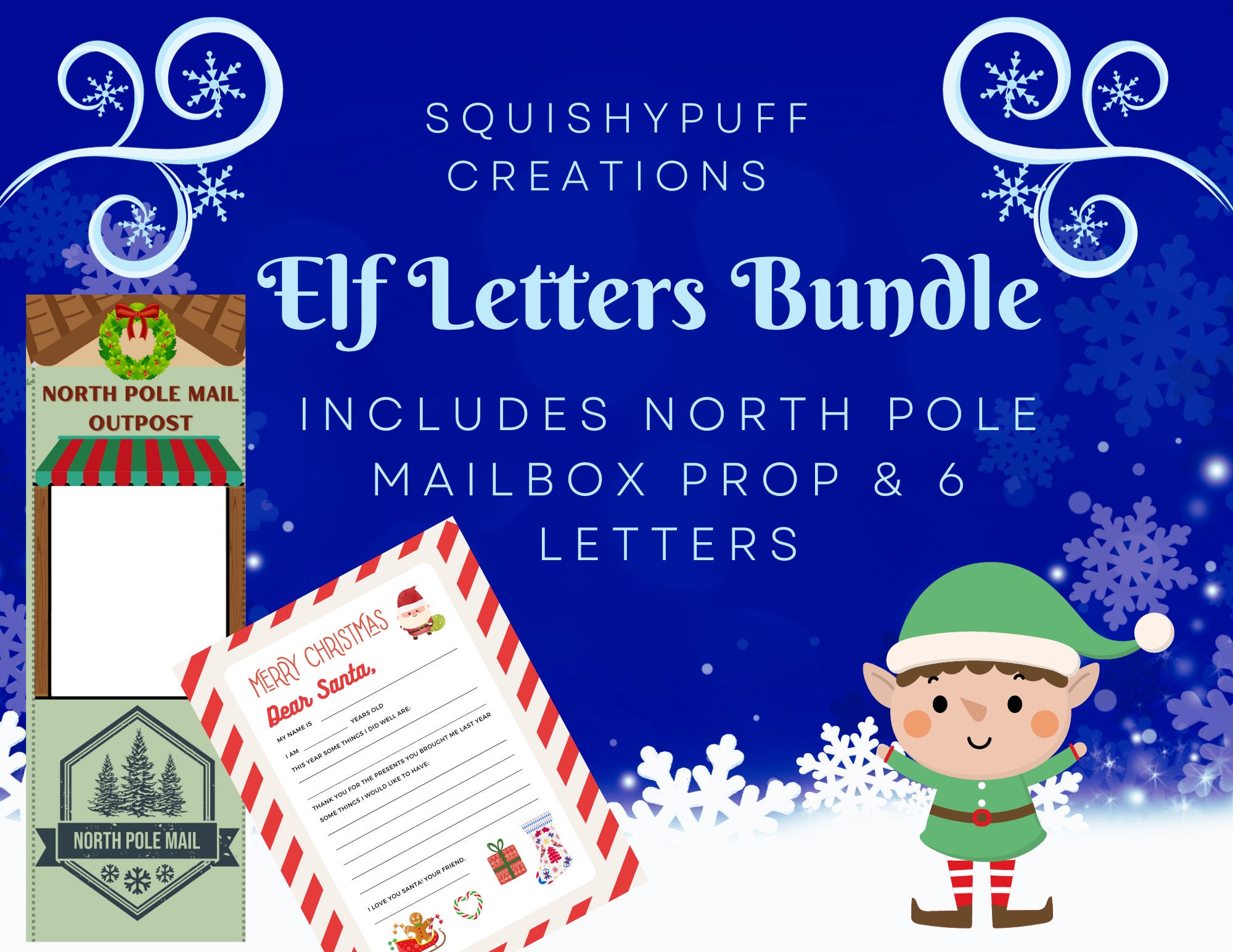 christmas-elf-letters-bundle-digital-download-of-north-pole-etsy