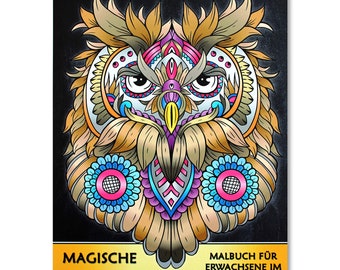 Tier Malbuch +BONUS für Erwachsene - Premium-Papier mit Spiralbindung
