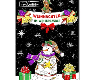 Winterliches Weihnachts-Malbuch für Erwachsene
