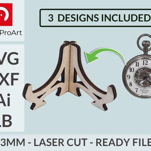 Pocket watch stand - Pocket watch - DIY Laser cut files SVG - DXF - Lightburn