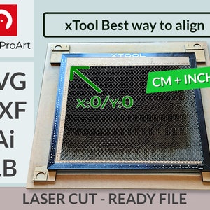 xTool UTILITY - Support pour machine D1 Pro avec Honeycomb - Cm + Inches - DIY Fichiers découpes laser Dxf - Svg - Lightburn
