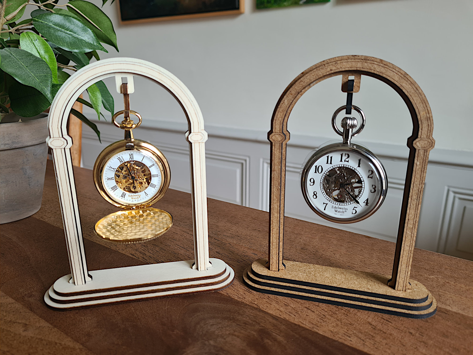 Pocket Watch Stand Pocket Watch DIY Laser Cut Files SVG DXF Lightburn