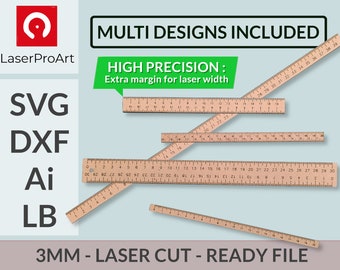 Reglas CM - Archivos cortados con láser DIY Dxf - Svg - Lightburn