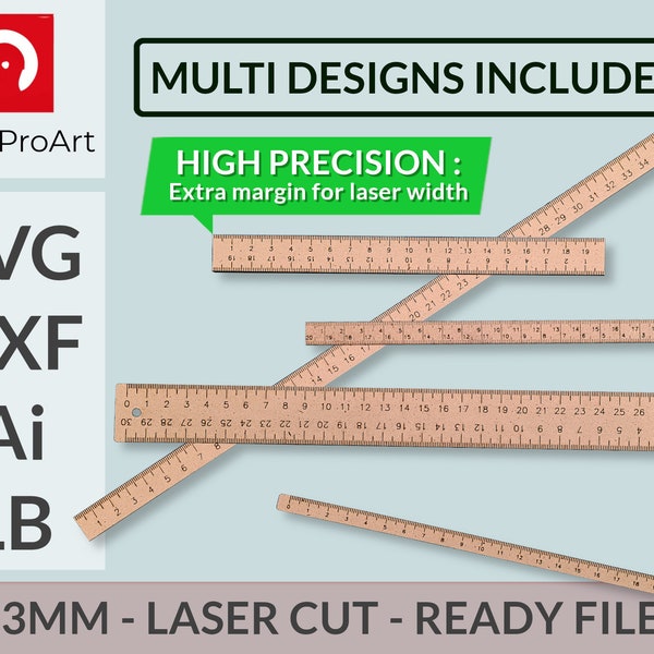 Règles CM - DIY Fichiers découpes laser Dxf - Svg - Lightburn