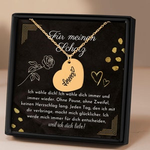 Sorprendi la tua dolce metà nel loro anniversario, Natale o semplicemente perché. Collana con incisione per donna con bigliettino, incisione personale, fidanzata