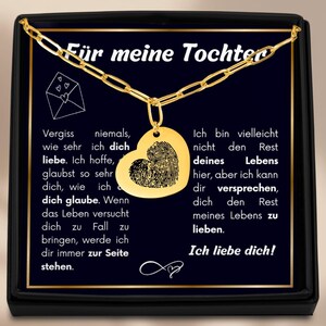 Persoonlijke ketting voor je dochter, cadeau voor dochter graveren, cadeau dochter, gepersonaliseerd cadeau van mama, kaartje voor dochter