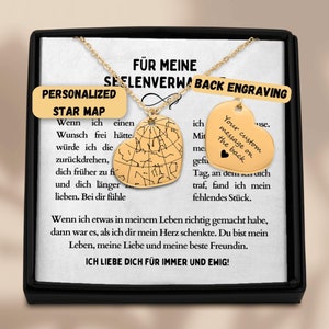Collier personnalisé avec carte des étoiles pour votre chérie, collier coeur carte étoile, cadeau d'anniversaire, anniversaire de mariage, cadeau pour femme, coeur