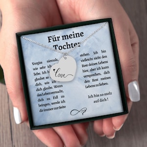 Mikela Geschenk Für Tochter – Personalisierte Kosmetiktasche Mit Lieber Botschaft, Blau, 25x17 Cm