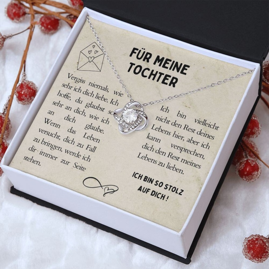 Kette mit Spruch in Geschenkbox verpackt für deine Tochter