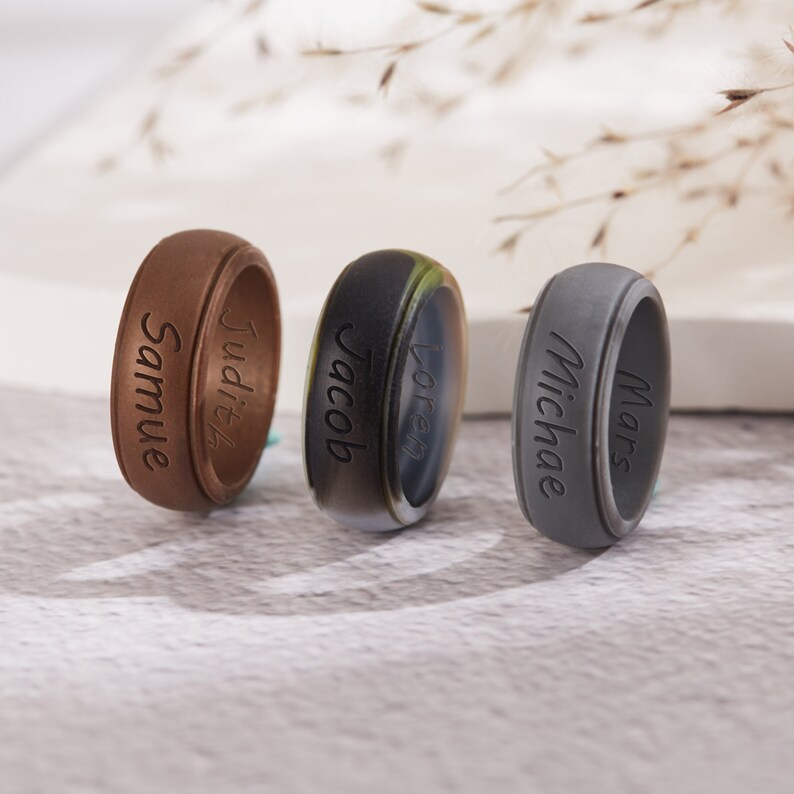 Personalized Silicone Ring for Men With Custom Silicone Ring Etsy