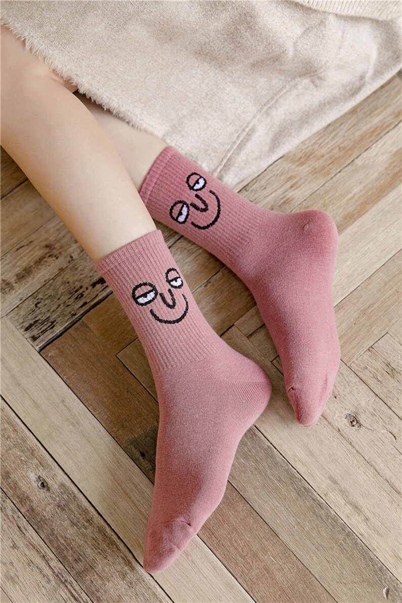 Face Emoji Socks Funny Face Expression Socks Everyday Mood Etsy