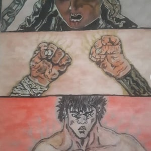 anime fist of the North Star painted on canvas can do prints for 15pounds