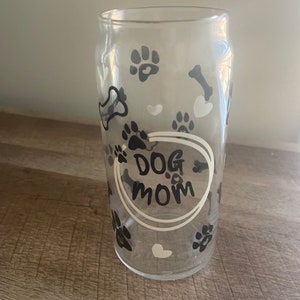Iced Coffee Glass, Dog Mom, Beer Can Glass, Coffee Glass Can, 20 oz Glass Can