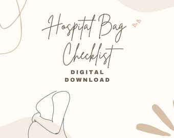 Hospital Bag Checklist, Digital Download