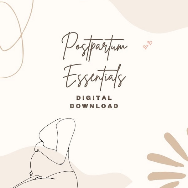 Postpartum Essentials Checklist DIGITAL DOWNLOAD