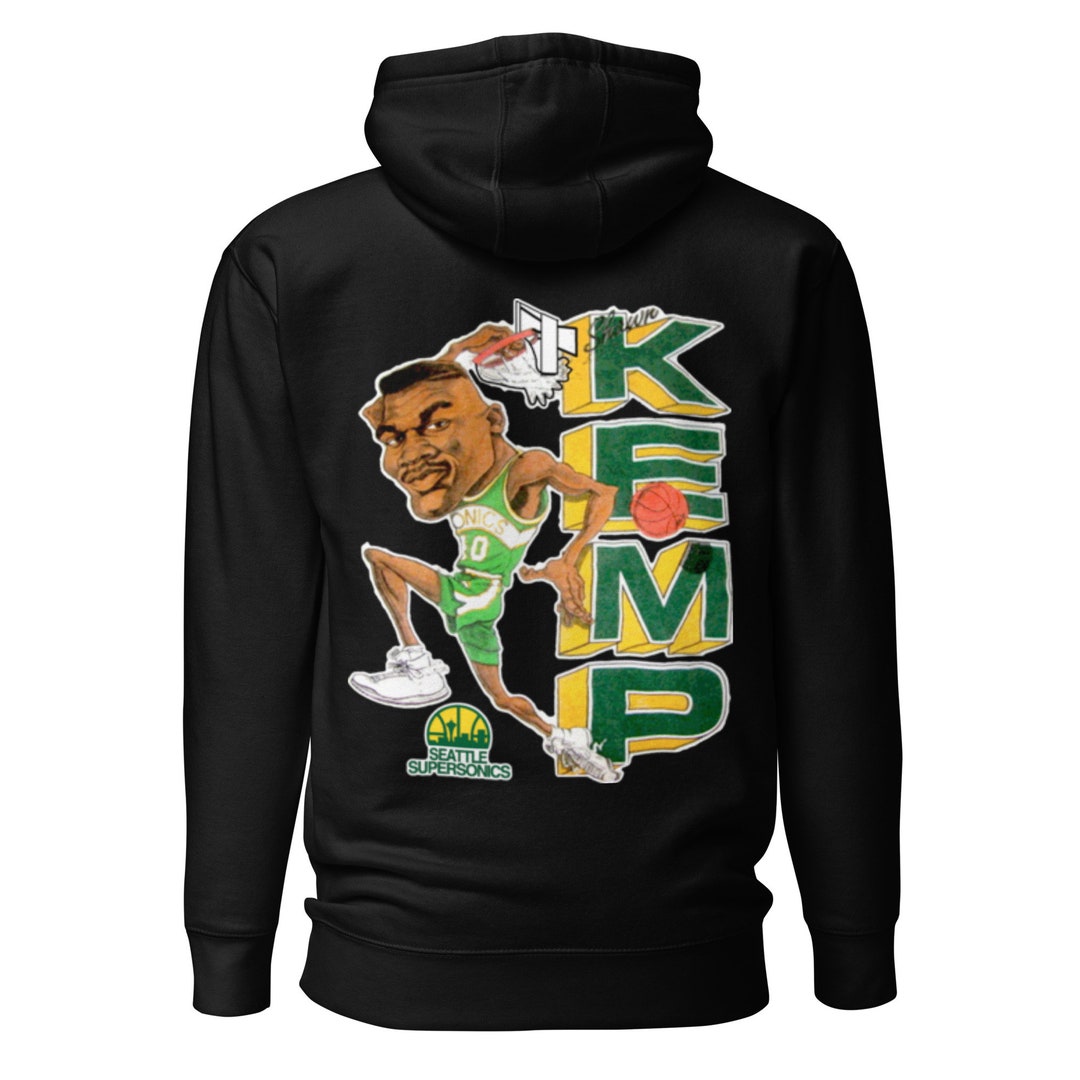 Shawn Kemp Seattle Supersonics Fan Hoodie Backprint NBA Etsy