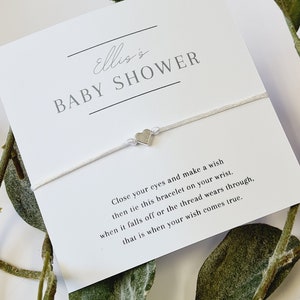 Braccialetto personalizzato per baby shower, unisex, con scritta "I Wish"/Bomboniere per baby shower/Decorazioni da tavola/Futura mamma/Braccialetto con ciondolo/CP8