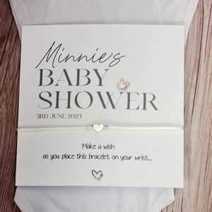 Personalised Baby Shower Wish Bracelet: Charm String, Cute - Gender Neutral