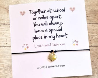 Pulsera de los deseos para fin de trimestre, promoción 2026: Regalo de amistad para estudiantes, personalizada, para profesor, amigo o estudiante.