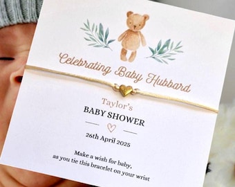 Baby Shower Wish Bracelet – Mummy To Be Gift, Teddy Bear