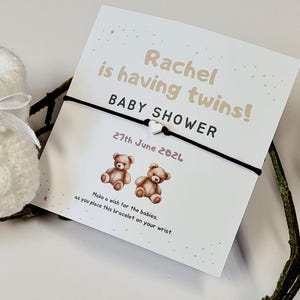 Baby Shower Wunsch Armband für Zwillinge: personalisierte Bettelkette