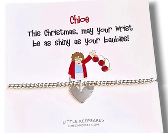 Gepersonaliseerde op Mrs. Brown's Boys geïnspireerde verzilverde armband – kerstcadeau – "May Your Pols Be As Shiny As Your Baubles" – grappig