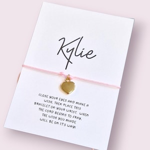Personalised Wish Bracelet I Name Bracelet | Custom Card | leaving school| Friendship Bracelet | Party Favours | Wish String Bracelet | WQ3