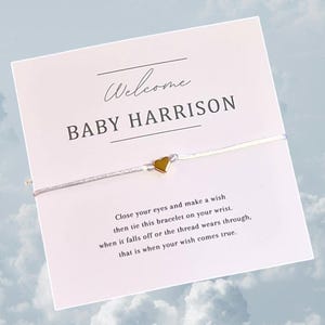Braccialetto personalizzato Welcome Baby Shower I Wish/Bomboniere Baby Shower/Decorazioni da tavola/Mamma in arrivo/Braccialetto con ciondolo/CP8