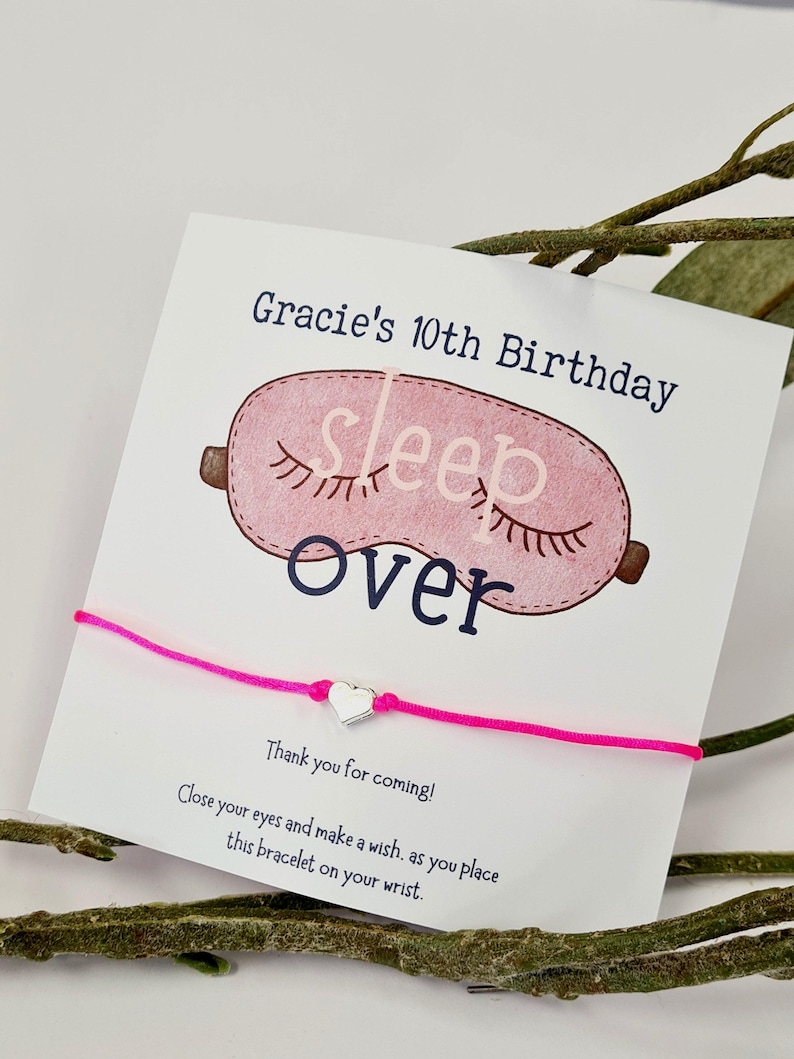 Pink sleep over party gift