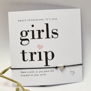 Voyage entre filles ; Bracelet cadeau souvenir week-end fille ; Road trip fille, bracelet de souhaits ; Cadeau week-end filles, vacances, week-end - GT66