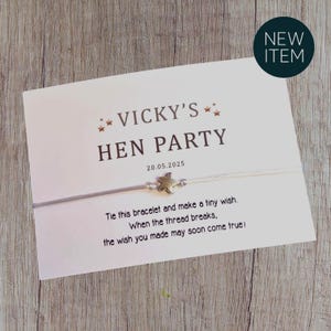 Gepersonaliseerde wensarmband vrijgezellenfeest: cadeau bruidsteam, wenskoord - Eenvoudig, elegant - Stars