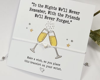 Pulsera de los deseos para fin de semana de chicas, escapada, viaje, vacaciones; recuerdo de viaje por carretera de chicas-NR66