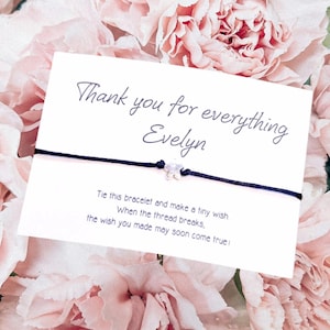 Pulsera de deseos personalizada / Regalos de compra al por mayor / Pulsera de deseos / Regalos de fiesta / Pequeños obsequios personalizados / Pulsera con nombre I WQ2