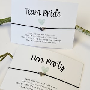 Tribu de la mariée ~ bracelets de souhaits d'enterrement de vie de jeune fille - week-end de jeune fille - remplissage de sac de cadeaux - week-end de jeune fille, enterrement de vie de jeune fille - coeur vert sauge - future mariée - CA13