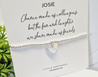 El azar nos hizo colegas, Pulsera con dije personalizada bañada en plata: Regalo de amistad para colegas - Regalo de equipo, amigo