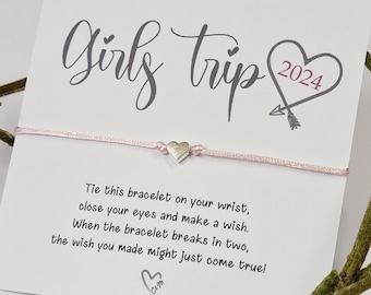 Girls Weekend 2024; Girls Getaway Gift; Girls Trip; Wish Bracelet; Girls Road Trip, Wish Bracelet; Girls Weekend Gift -GT77