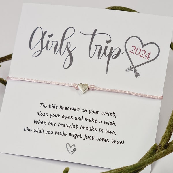 Girls Weekend 2024; Girls Getaway Gift; Girls Trip; Wish Bracelet; Girls Road Trip, Wish Bracelet; Girls Weekend Gift -GT77