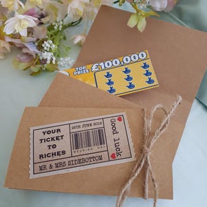 Carte-billet à gratter pour mariage riche - Décoration de table - Cadeau de mariage rustique - Charmant souvenir pour votre journée spéciale