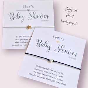Personalized Baby Shower Wish Bracelet: Heart Charm, Mummy-to-Be Gift