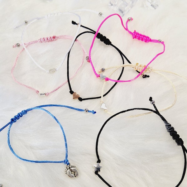 Adjustable Cord Wish Bracelet, String Anklet, Friendship Bracelet, Hen party ideas, Baby Shower, Birthday Party Bag Gifts, Bracelet only