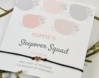 Sleepover Squad Wish Bracelet: Personalized Party Favor
