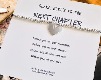 Personalized New Beginnings Charm Bracelet: Silver Plated, Inspirational Gift