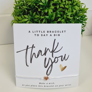 Thank You Wish Bracelet: Gold Heart Friendship Gift